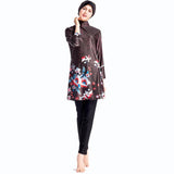 Burkini Muslim Swimwear Printed Swimsuit Conservative Three-Piece Suit