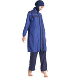 Burkini Muslim Swimwear Thin Sportswear Conservative Swimwear Loose Plus Size Zipper Three-Piece Set with Hat