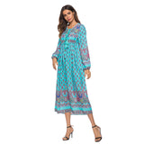 Beth Dutton Bohemian Dress Winter Autumn Midi Dresses Tassel Irregular Pattern Print Sexy Dress