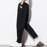 Linen Pants Straight Leg Pants Autumn Loose plus Size Casual Men's Clothing