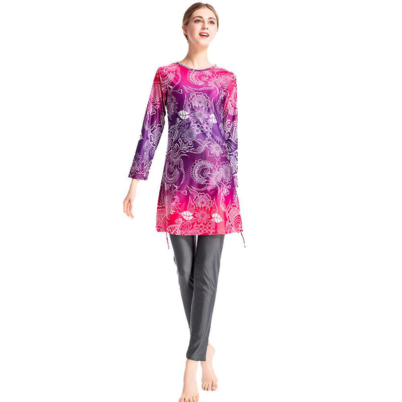 Burkini Muslim Swimwear Printed Swimsuit Sports Conservative Swimsuit