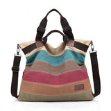 The Teacher Tote Canvas Women's Bag Shoulder Messenger Bag Women's Large Capacity Retro Patchwork Handbag