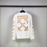 Off White Long Sleeve Round Neck Neck Sweatshirt Autumn And Winter Round Rubber Strip Crew Neck Pullover Sweatshirt Men And Women