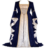 Vintage Empire Waist Dress Vintage Medieval Long Women's Dress with Bell Sleeves