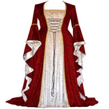 Vintage Empire Waist Dress Vintage Medieval Long Women's Dress with Bell Sleeves