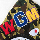 Shark Print Hoodie Autumn and Winter Shark Mouth Men and Women Casual Camouflage Thin Sweater Baggy Coat