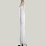 Women Lace Wedding Dress Long Dress Deep V Sexy Evening Gown