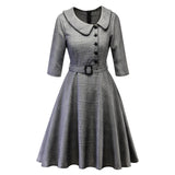Work Dresses for Teachers Autumn Winter Dress Retro Style Midi Dress