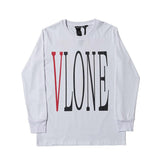 Vlone Sweatshirt Fashion Men's Personality plus Size Retro Sports Long Sleeve Tshirt