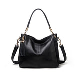 The Teacher Tote Top Layer Cowhide Leather Single-Shoulder Bag Tassel Simple All-Match Leather Shoulder Women's Bag