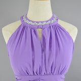 Prom Dresses Halter Beaded Swing Strapless Sexy Dress Chiffon Formal Dress