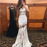 Women Lace Wedding Dress Sexy Lace Hollow Sleeveless Formal Dress