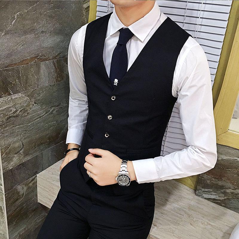 Mens Dress Vests Men's Vest Casual Jacket Business Waistcoat Suit Vest Men's Suit Business