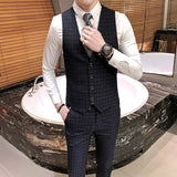 Seersucker Suit Men's Three-Piece Suit