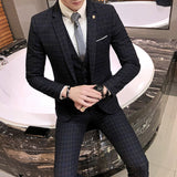 Seersucker Suit Men's Three-Piece Suit