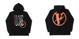Vlone Hoodie Autumn and Winter Black and White Large VShaped Female Men's and Women's Hoodie Coat
