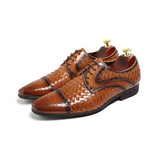 Indo Western Shoes Spring British Woven Leather Shoes Scasual Pointed Business Leather Shoes