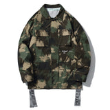 Off White Winter Coat Off Camouflage Embroidery Tooling Arrow Stripe Loose Fashion Jacket