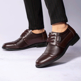Indo Western Shoes Spring Men's Casual Leather Shoes Lace-up Litchi Leather Shoes