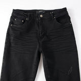 Amiri Jeans Casual Hip Hop Wash Splash-Ink Painted Slim Jeans Casual Fashionable 8586