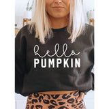 Halloween Costumes Hello Pumpkin Printed Crew Neck Sweatshirt Female