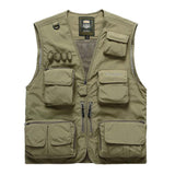 Men Utility Vest Work Zipper Tactical Work Vest Slim Pocket Jacket Vest Men's Outdoor Multi-Pocket plus Size Retro Sports Men's Clothing