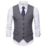 Mens Dress Vests Men's Vest Casual Jacket Business Waistcoat Men's Fall Men's Solid Color Suit Vest