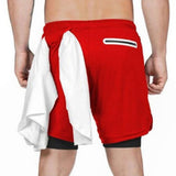 Jogging Shorts for Men Men's Athletic Shorts Double Layer Running Outdoors Fitness Training Marathon Quick-Drying Five Points