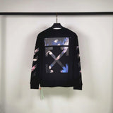 Off White Sweatshirts Long Sleeve round Neck Neck Sweater Autumn and Winter Oil Painting round Neck Men and Women