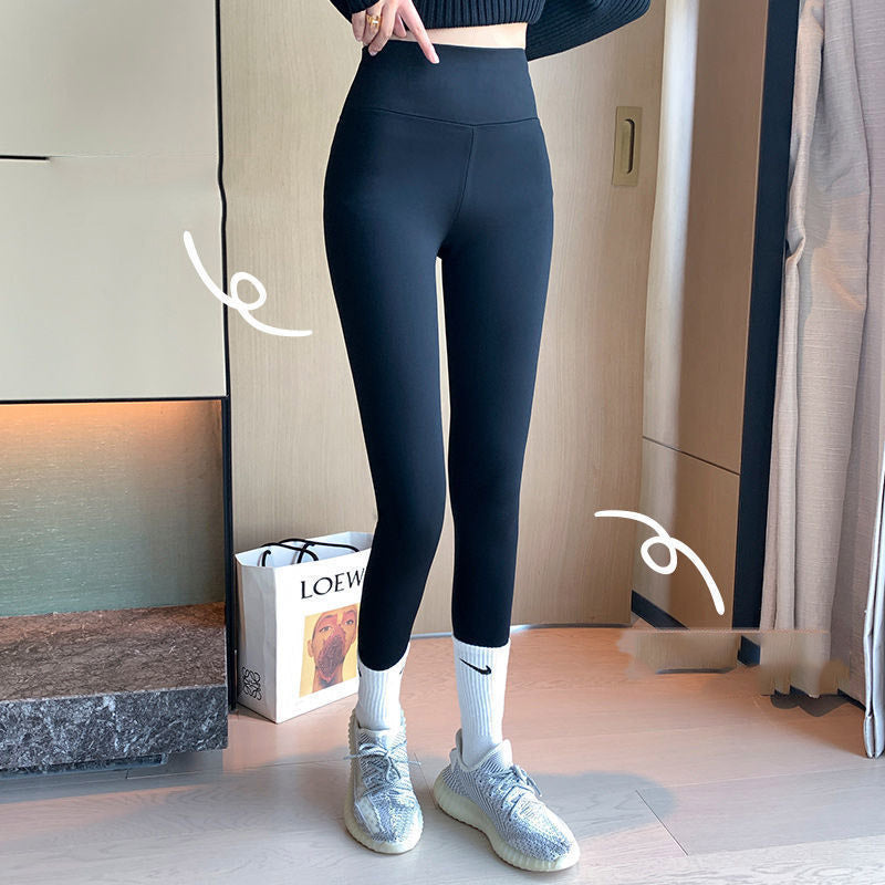 Women's Leggings Fleece-Lined Shark Pants Women's Outer Wear High Waist Leggings Autumn and Winter