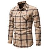 Mens Flannel Jacket Flannel Plaid Shirt Men's Coat Thickened Casual Shirt Men