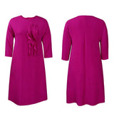 Mariah Carey See through Dress Solid Color Pleated Loose Dress