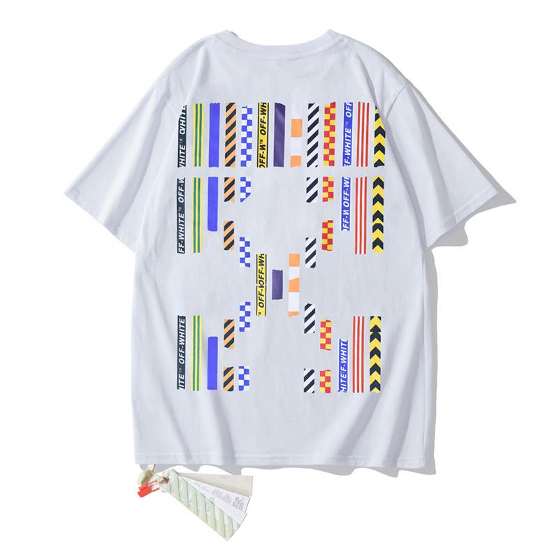 Off White Ow Cotton Unisex Fashionable Tshirt Casual Arrow Print Owt