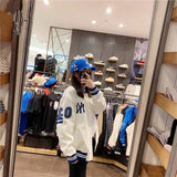 Yankees Spring/Summer NY Letter Embroidered Baseball Uniform Casual Coat Top