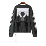 Off White Winter Sweaters Mohair Knitwear Sweater for Men and Women