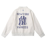 Yankees Autumn and Winter Printing Casual Zipper Baseball Uniform Jacket Coat Top
