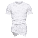 Transparent Shirt for Men Punk V-neck Short Sleeve Bottoming T-shirt