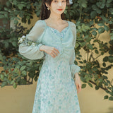 Women's cottagecore Dress Vintage Floral Summer Dress