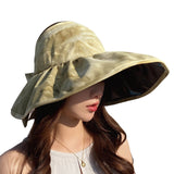 Kentucky Derby Hats Summer Sun Protection Visor Cap Tie-Dyed Bow Sun Hat