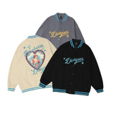 Letterman Jacket Outfit Senior Jackets Varsity Baseball Coat Trendy Love Paste Cloth Embroidery Jacket Jacket Men's Baseball Uniform