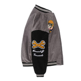 Letterman Jacket Outfit Senior Jackets Varsity Baseball Coat Cartoon Letter Embroidery Corduroy Jacket Men