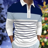 Polo Shirts Summer Men's Polo Shirt Long Sleeve Color Matching T-shirt