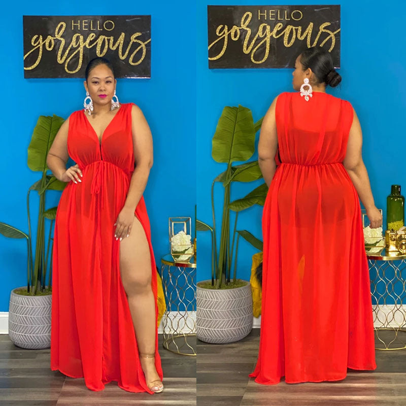 Nina Parker Dresses plus Size Solid Color One-Piece Vest Tulle Skirt