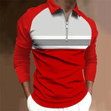 Polo Shirts Summer Men's Polo Shirt Long Sleeve Color Matching T-shirt