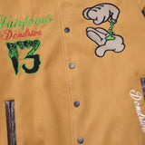 Letterman Jacket Outfit Senior Jackets Varsity Baseball Coat Cartoon Baseball Uniform Men's Jacket