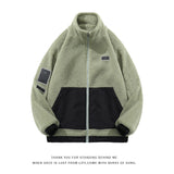 Men's Autumn Winter Coat Stand Collar Color Matching Cotton-Padded Coat