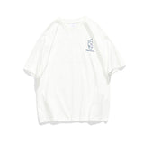 Men's T-shirt Summer Reflective Love Cartoon Short-Sleeved T-shirt Men Loose Casual Half Sleeves