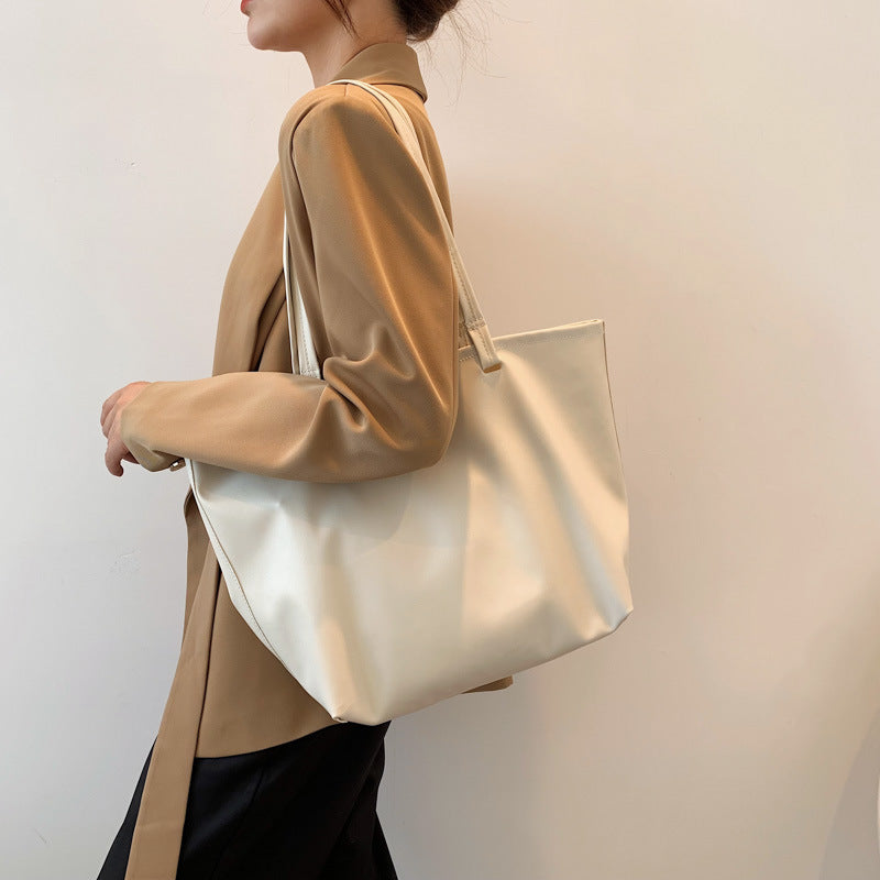 The Teacher Tote Women's Autumn Simplicity Large Capacity Women's Bag Tote Bag Women's Retro Cowhide Portable Shoulder Bag