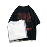 Hip Hop Letter Print Short-Sleeve T-shirt Men 'S Summer Pure Cotton Half Sleeve Student Leisure