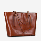 The Teacher Tote Simple Leather Women Bag Vintage Tote Bag Cowhide Portable Shoulder Crossbody Bag